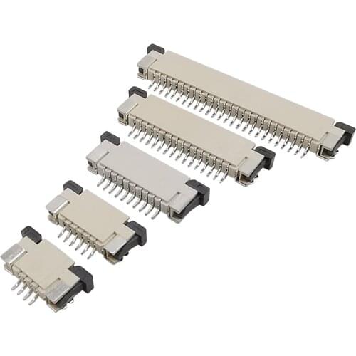 10Pcs/lot FPC FFC 1.0mm Pitch Flat Cable Socket Connector 4P 6P 8P 10P 12P 14P 16P 18P 20P 24P 26P 30P 32Pin