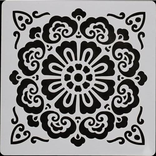 13*13 flower pvc Layering Stencils for DIY Scrapbooking/photo album Decorative Embossing DIY Paper Cards Crafts