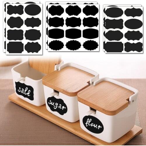 48Pcs Label Stickers For Jar Spice Stickers Pen Waterproof Chalkboard Bottles Tags Dull Polish Blackboard Labels Stickers