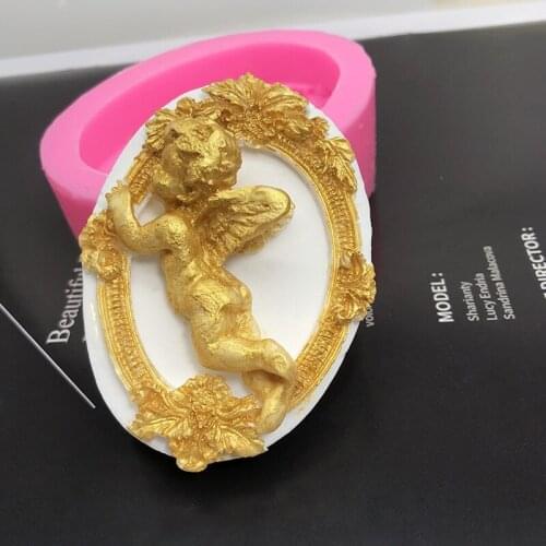 Angel photo frame chocolate fondant mold cake decoration DIY drop glue lavender gypsum mold candle mold resin mold soap mold