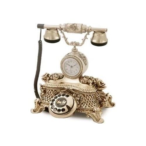 Anna Bell Clocks Rose Leaf Silver Phone antique classic telephone старый классический телефон