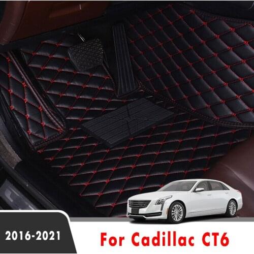 Car Floor Mats For Cadillac CT6 2021 2020 2019 2018 2017 2016 Auto Interiors Accessories Custom Leather Front & Rear Foot Pads