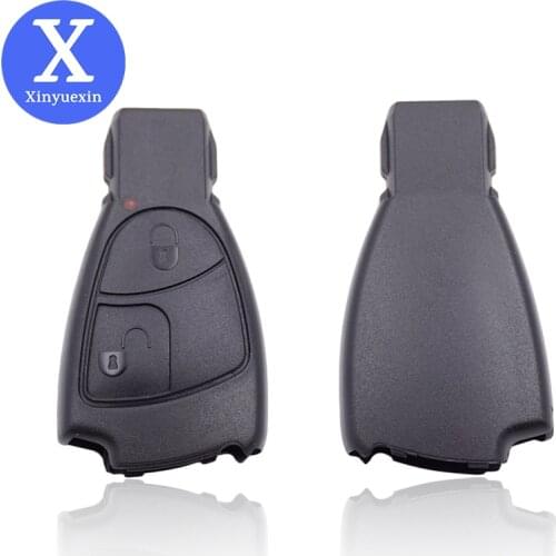 XinYueXin Soft Buttons Key Shell Case for Mercedes Benz B C E S ML SLK CLK Class 2 Buttons Key Shell Fob Cover for Mercedes Key