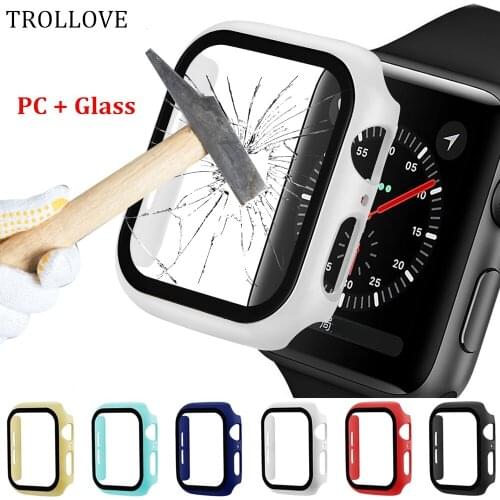 Watch Cover for Apple Watch Case 42MM 38MM PC Case+Tempered Glass Screen Protector for iWatch 44MM 40MM Series 5 4 3 2 1 Case