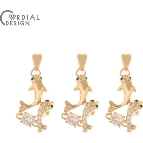 Cordial Design 30Pcs 11*26MM Jewelry Accessories/DIY Making/CZ Charms/Fish Shape/Hand Made/Pendant/Jewelry Findings & Components