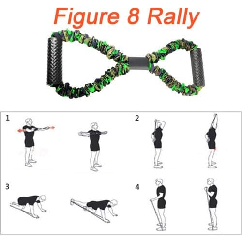Yoga Resistance Exercise Bands 8 Word Neck Shoulder Chest Expander Rope Fitness Rubber Elastic Bands for Sports Exercise