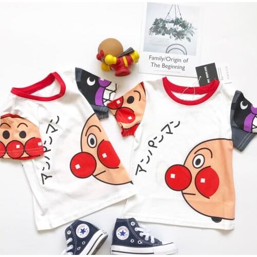Tonytaobaby New Summer Clothes New Boys and Girls Childrens Wear Colorful Sleeve Cute Cartoon Short Sleeve Pure Cotton T-shirt