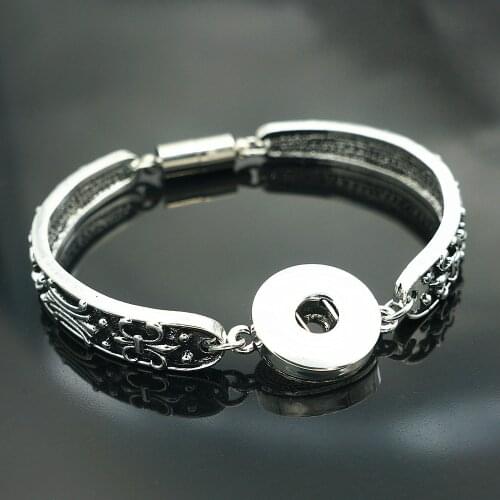 Fashion Peace sign pattern Snap bracelet bangle Magnet buckle fit 18MM snap buttons jewelry wholesale SG0213