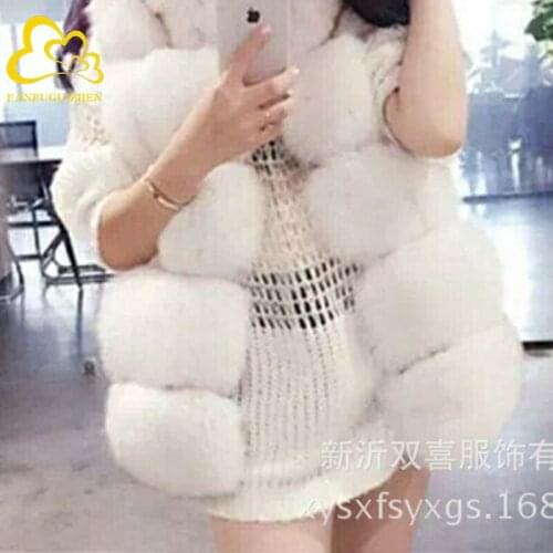 Fashion Ladies Faux Fox Fur Vest Top Warm Slim Women Warm Winter Casual Fake Fur Jacket Winter Sleeveless Fur Coat