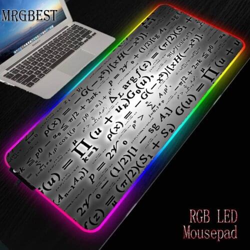 MRGBEST Physical Formula Picture Large RGB Gaming Keyboard Rubber Mouse Pad Computer Tablet PadMouse with Edge Lock XXL