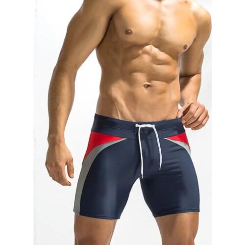 Men Swimming Trunks Professional Short Swimsuit Quick Dry Elasticity Chlorine Resistant