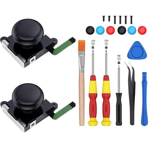 2-Pack 3D Joycon Joystick Replacement,ABLEWE Analog Thumb Stick Joy Con Repair Kit for Nintendo Switch, Include Tri-Wing, Cross