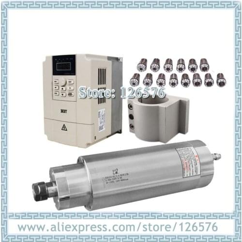 Lower Speed 1200-9000rpm 3Kw D105mm AC220V drilling spindle motor GDK105-9Z/3.0 + 3kw INVERTER + 105mm clamp + ER20 Collect