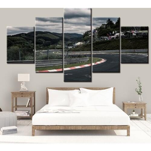 Nurburgring Rally Road Sports Car Track Print Canvas Paintings 5 Piece Landscape Wall Art Poster Living Room Home Decor Pictures