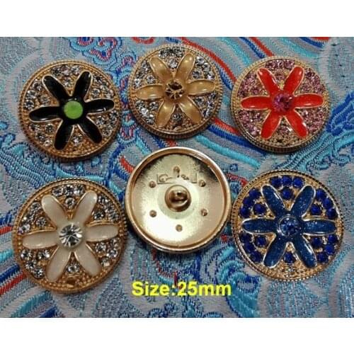 Wholesale 10pieces Metal Alloy Rhinestones Drip oil Clothing Overcoat Jacket Buttons Coat Sweater Button Size 25mm Free shipping