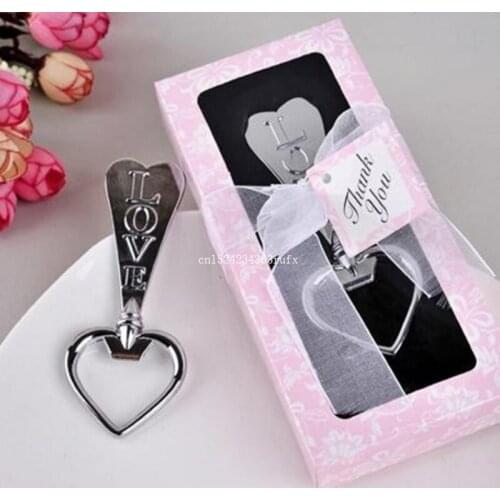 50pcs LOVE Beer Bottle Openers Key Wine Opener Heart Shaped Beer Bottle Opener Wedding Favor Gift Wholesale