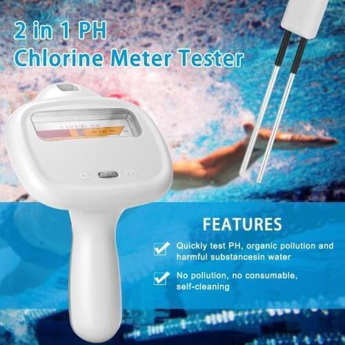 PC102C Swimming Pool Water Quality Tester Portable PH Test Pen CL2 Chlorine Detector Chlorine Meters PH Tester 2-in-1 Tester