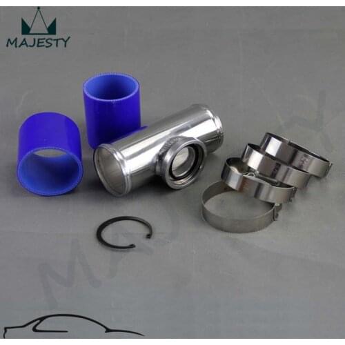 2" 50mm SSQV Blow Off Valve Adapte Aluminum Pipe+ silicone hose+clamps kit blue