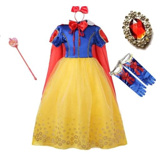 Cosplay Dress Snow White Girl Princess Dress for Girls Halloween Costume Christmas Clothes Party Costume Birthday Fancy Gown