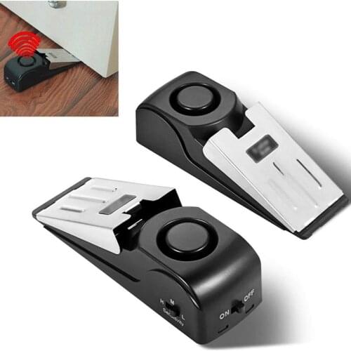 Portable Hotel 120dB Mini Wireless Vibration Alarm Door Stopper Alarm Home Wedge Shaped Stopper Alert Security Blocking System
