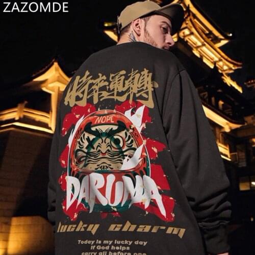 ZAZOMDE Autumn Pullover Men Sweatshirt Mens Black White Hip Hop Punk Pullover Streetwear Casual Fashion Clothes Plus Oversize