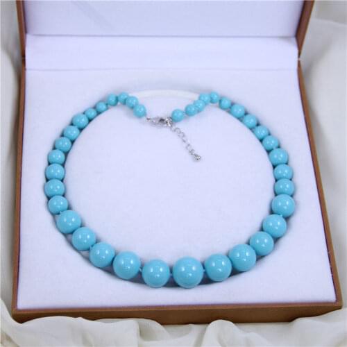 AAA+ 8-16mm fine stone blue shell pearl luxury & fashion necklace 18'' AAA style Fine Noble