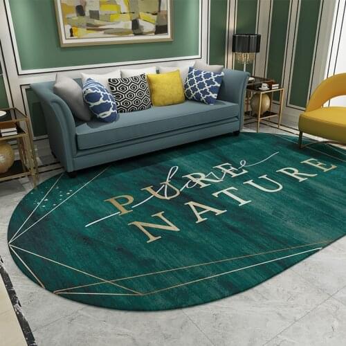 Europe Luxury Oval Carpet for Living Room Big Size Bedroom Kitchen Dining Table Geometric Round Rug Non-slip Bathroom Mat tapete