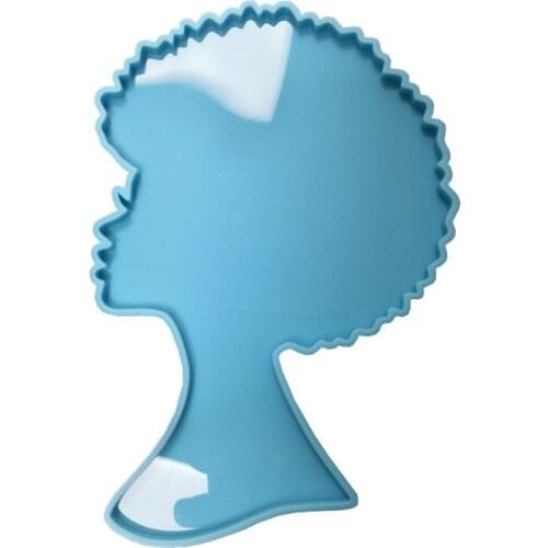 16*11cm African Head Coaster Silicone Mold For DIY Crystal Epoxy Tray Resin Mold Home Decoration Handmade Crafts Tools M096