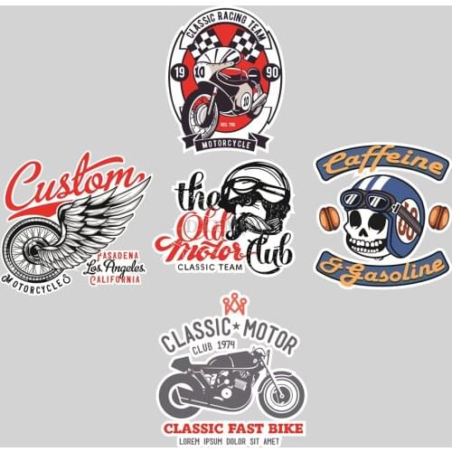 Car Styling Vinyl Decals Auto Window Computer Case Phone Sticker for Retro Dirt Bike Cafe Racer Classic Old Motor Club Wings