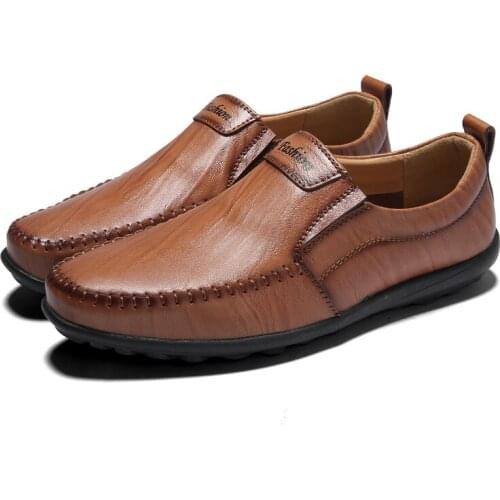 Men Shoes Genuine leather Comfortable Men Casual Shoes Footwear Chaussures Flats Men Slip On Lazy Shoes Zapatos Hombre