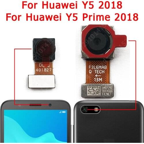 Original For Huawei Y5 Prime 2018 Front Rear Back Up Camera Frontal Main Facing Small Camera Module Flex Replacement Spare Parts
