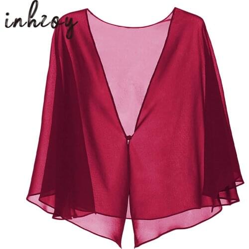 Women Chiffon Cape Shawls and Wraps for Evening Dress Wedding Capes Cover Up