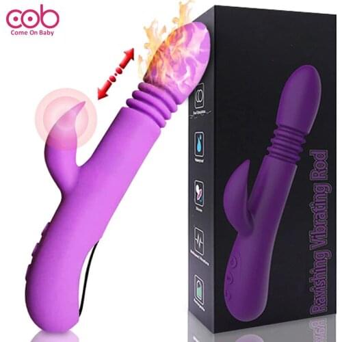 Heating Dildo Telescopic Vibrators G Spot Vagina Massager Masturbation AV Stick Tongue Double Vibrating Oral Sex toys