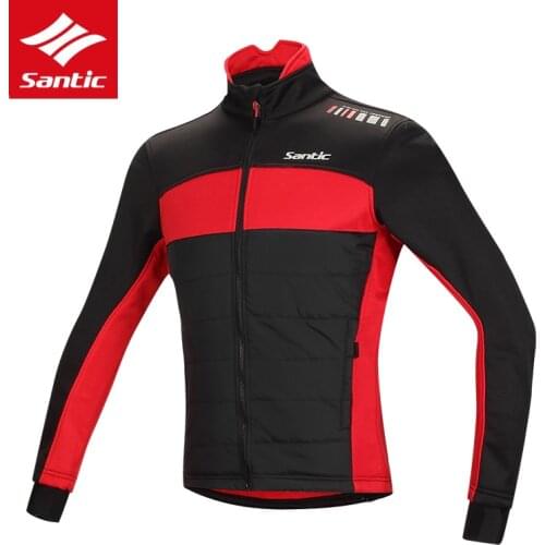 Santic Winter Cycling Jacket Windproof Warm Thermal Fleece Bike Bicycle Jacket Long Sleeve Men Cycle Jacket DH Clothing