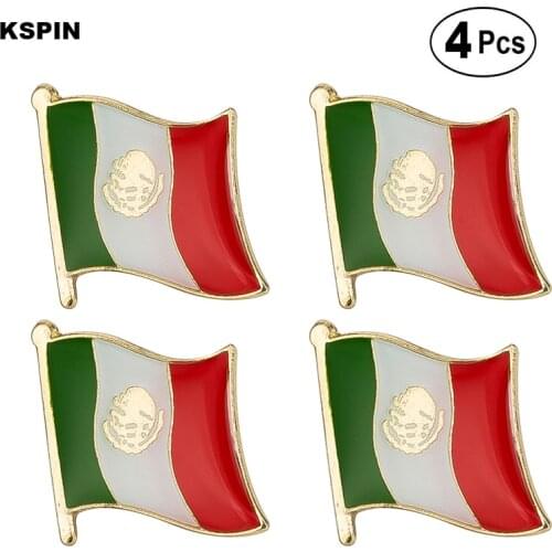 Mexico Flag Pin Lapel Pin Badge Brooch Icons 4pcs