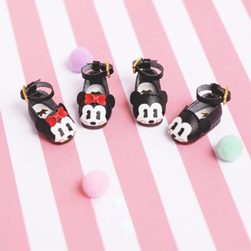 1Pairs Cute OB11 Doll Mickey Minnie shoes Accessories for (suitable for ob11,obitsu11,Holala,Middle Blyth doll)