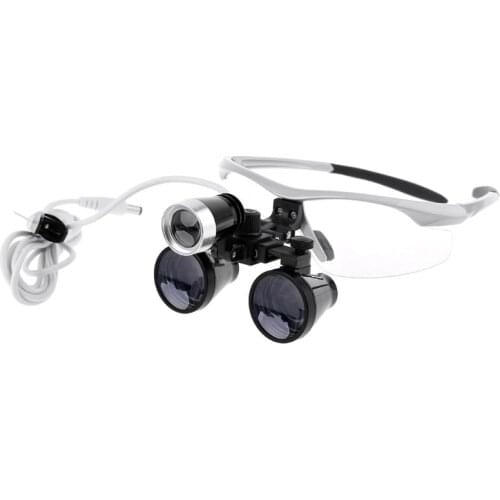 2.5X/3.5X 420mm Dental Loupe Magnifier Operation w Head Light