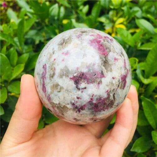 55-60mm Natural stone plum blossom tourmaline crystal ball stones home decoration wind water ball