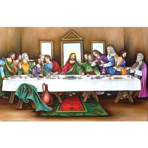 JMINE Div 5D Jesus Last Supper Food Full Diamond Painting cross stitch kits art High Quality religious 3D paint by diamonds