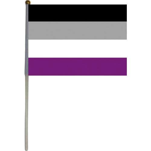 Free shipping xvggdg 100pcs 14 * 21cm Custom Hand Flag Ace Community Asexuality asexual pride Hand flags