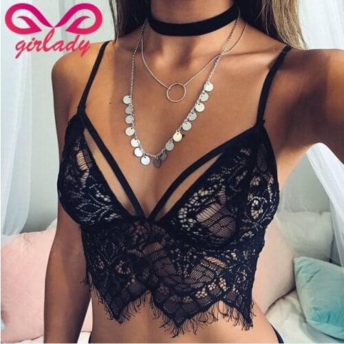 GIRLADY Sexy Women Bralette Female Bra Top See Through Brassiere Women Mesh Bra Lingerie Bra For Lady Lace Bralette Wire Free