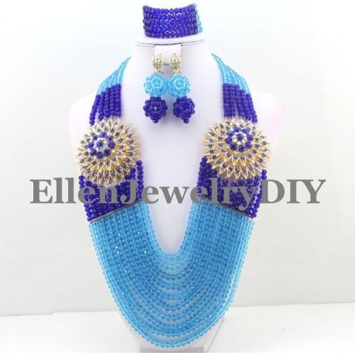 Fine African Nigerian Wedding bridal beads Jewelry Set African style Crystal beaded necklace women Jewelry set W10085