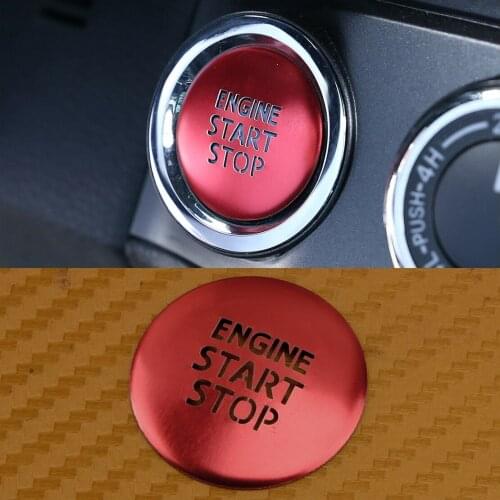 Red Car Engine Start Stop Push Button Switch Cover Decoration Fit For Toyota Tacoma 2016 2017 2018 2019 2020
