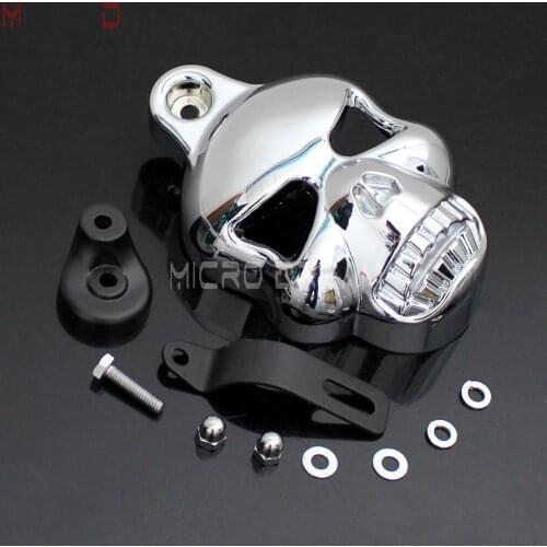 Motorcycle Skull Cowbell Horn Cover w/ Mount Kit for Harley Touring Dyna Softail V-ROD Custom Billet Aluminum Carburetor Cover