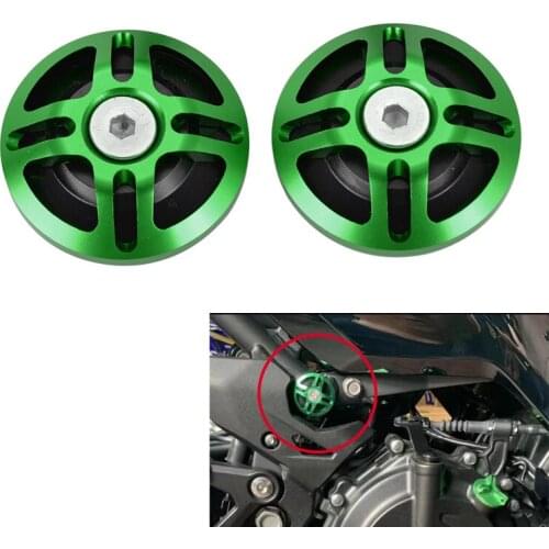 Motorcycle CNC Frame Hole Cover Caps Plug Decorative Frame Sliders Screws For Kawasaki Ninja 400 250 Z400 2018 2019 2020