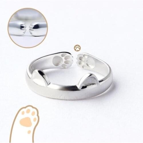 Oly2u Hot Sale Cat Ear Rings for Girls Women Fashion Jewelry bijoux femme Cute Kitty Animal Ring Child Christmas Gift Accessorie