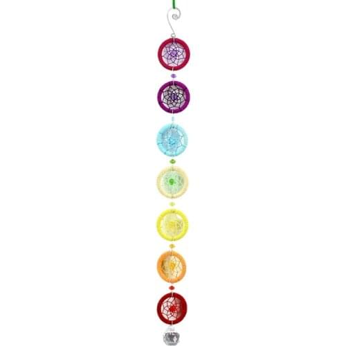 Chakra Dream Catcher with 40mm Crystal Chandelier Ball Prism Suncatcher Handmade