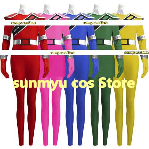 MASHIN SENTAI KIRAMAGER red pink blue green yellow Cosplay Costume,Custom Size Halloween