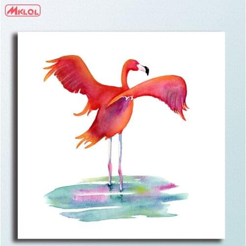 Fashion Flamingo-Wings Oil Painting Wall Art Picture Paiting Canvas Paints Home Decor HD Print Painting Modern Wall Decor