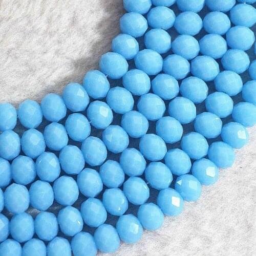 Fashion sky blue diy crystal glass AB color 3*4mm 4*6mm 5*8mm 8*10mm rondelle faceted loose beads 15"B735
